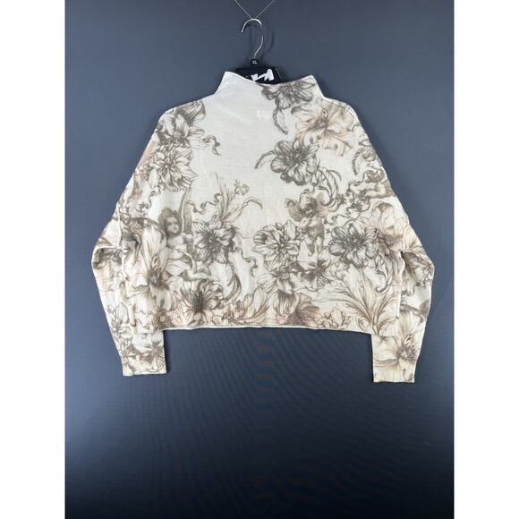 New Anthropologie The Pilcro Alani Cashmere Sweater Size Large Cherubs Printed - Picture 7 of 11